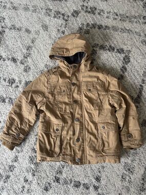 Boys medium Old Navy Kids Hooded Utility Jacket - Tan